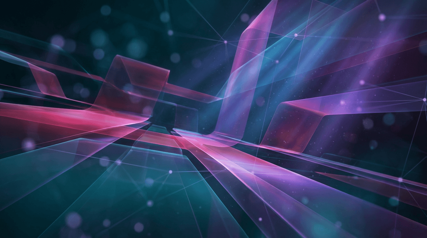 Abstract navy geometric shapes suggesting upward growth