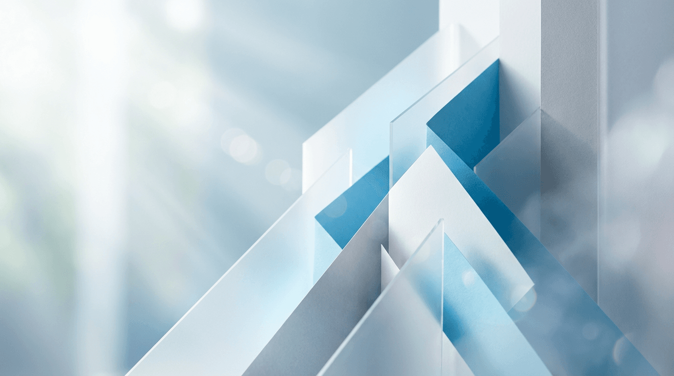 Abstract navy shapes on off-white background